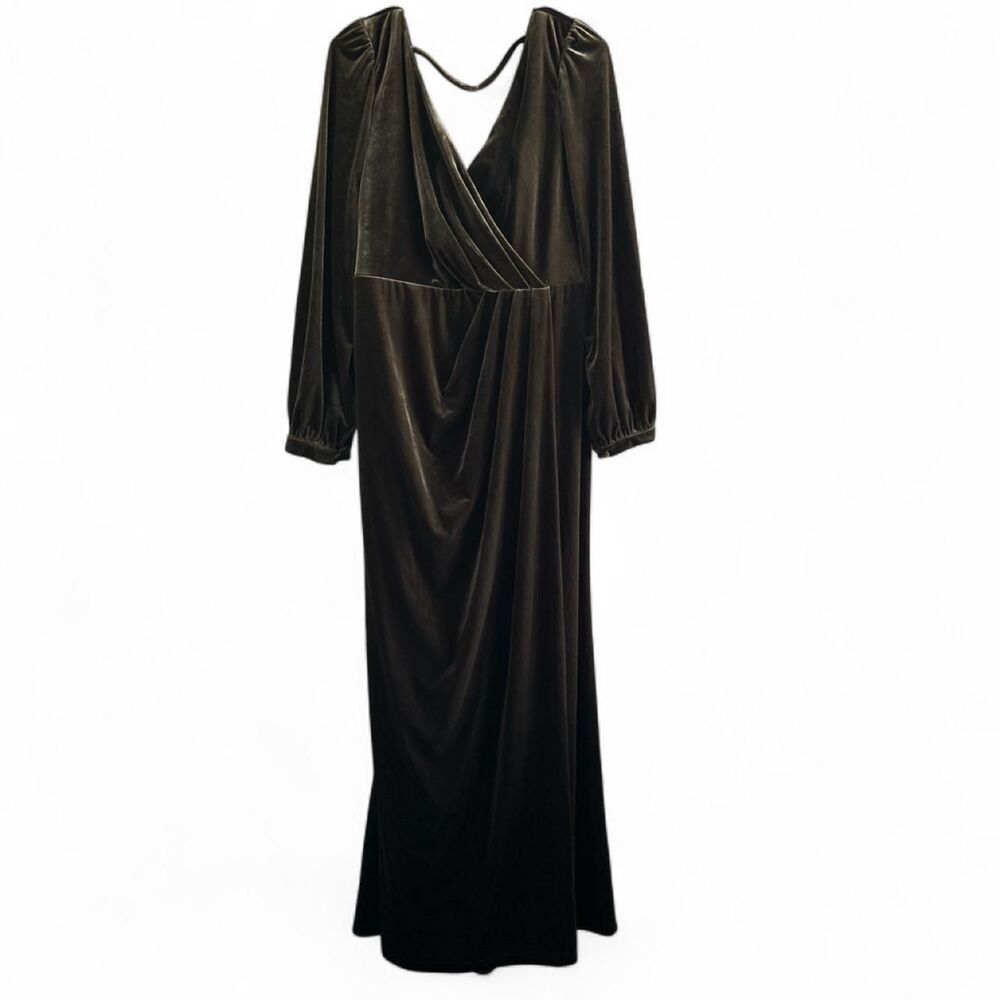 Dusty Olive Reverly velvet maxi dress